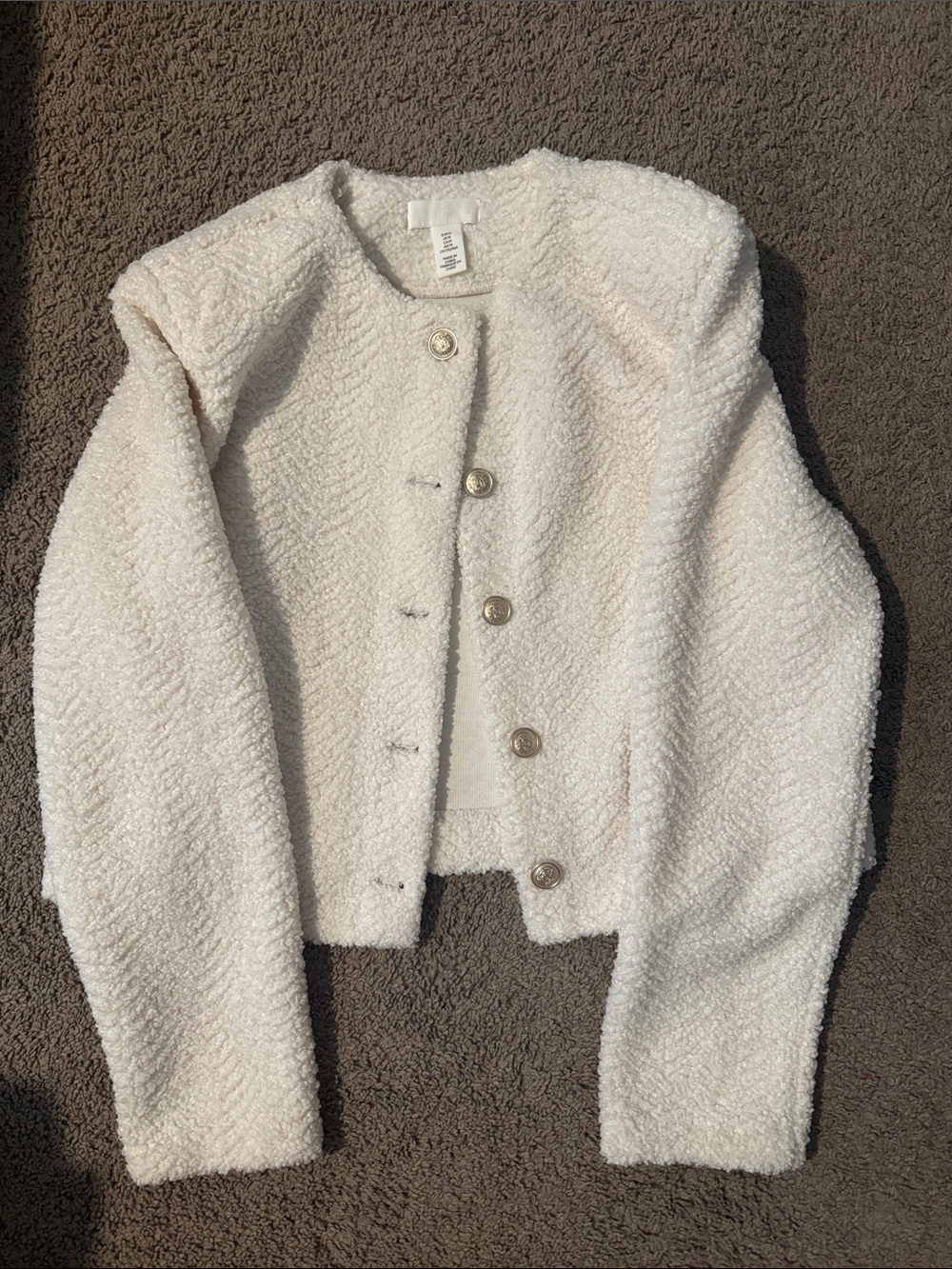 H&M Cream Teddy Jacket